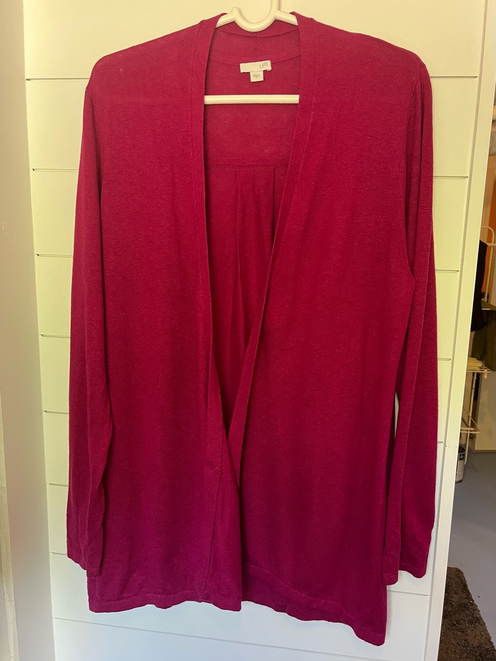 J. Jill Lightweight Open-Front Cardigan in Fuchsia